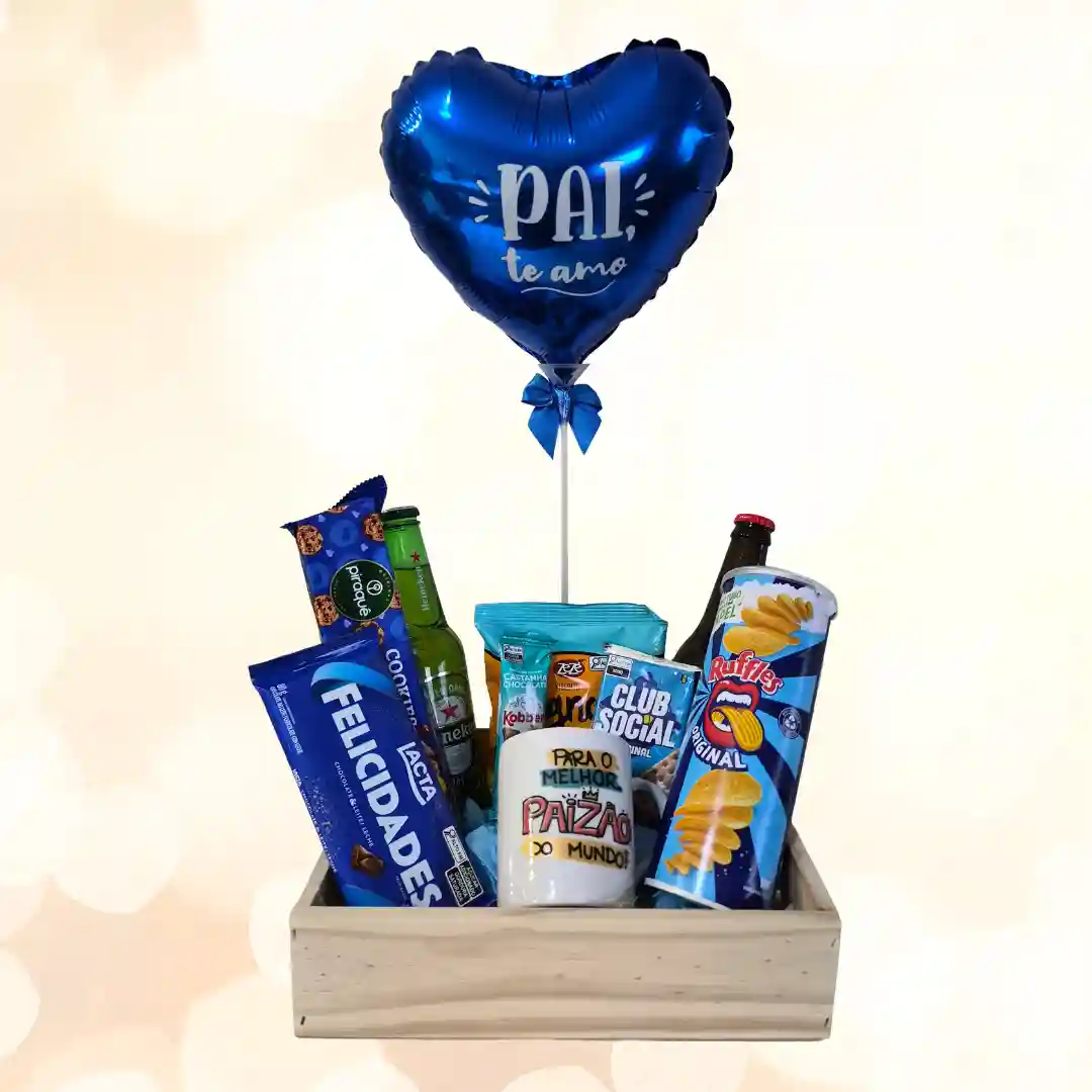 Cesta Brinde ao Pai com cervejas, petiscos e chocolates em Porto Alegre